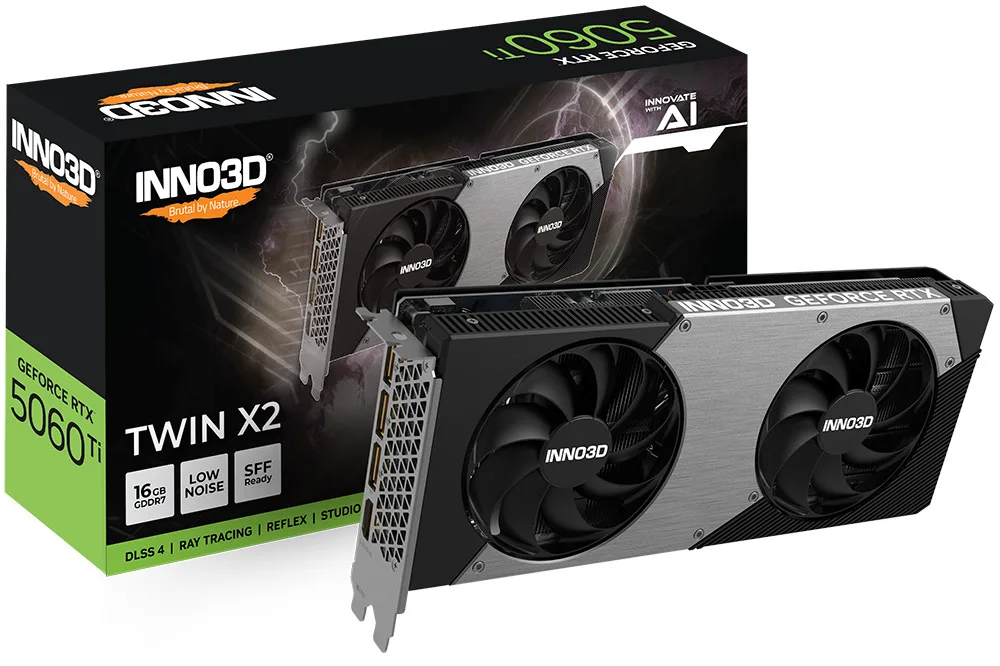 20250422152326_inno_3d_geforce_rtx_5060_ti_16gb_gddr7_twin_x2_karta_grafikon_n506t2_16d7_191073n Inno 3D GeForce RTX 5060 Ti 16GB GDDR7 Twin X2 Κάρτα Γραφικών N506T2-16D7-191073N - Image 1