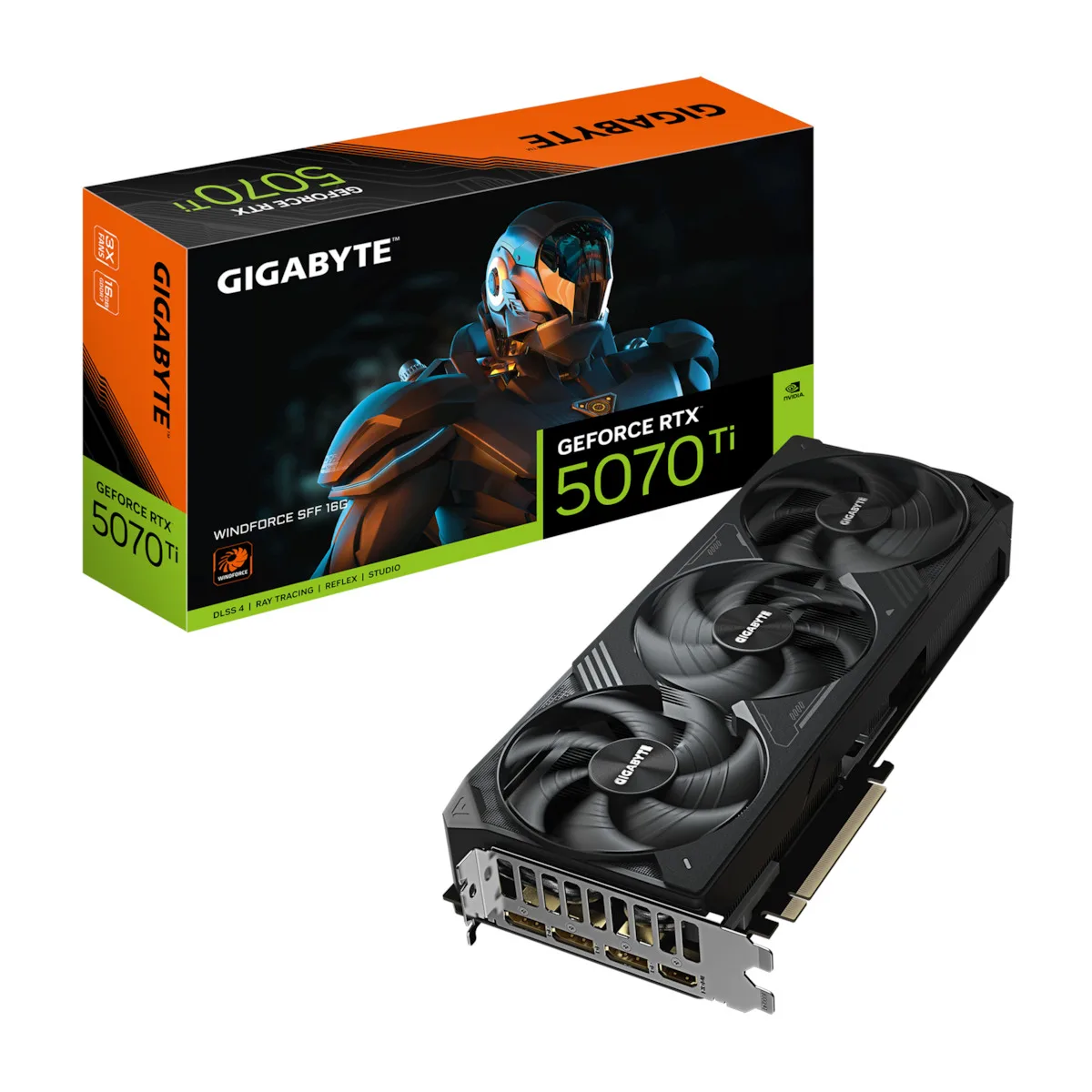 Gigabyte GeForce RTX 5070 Ti 16GB GDDR7 Windforce SFF Κάρτα Γραφικών GV-N507TWF3-16GD - Image 1