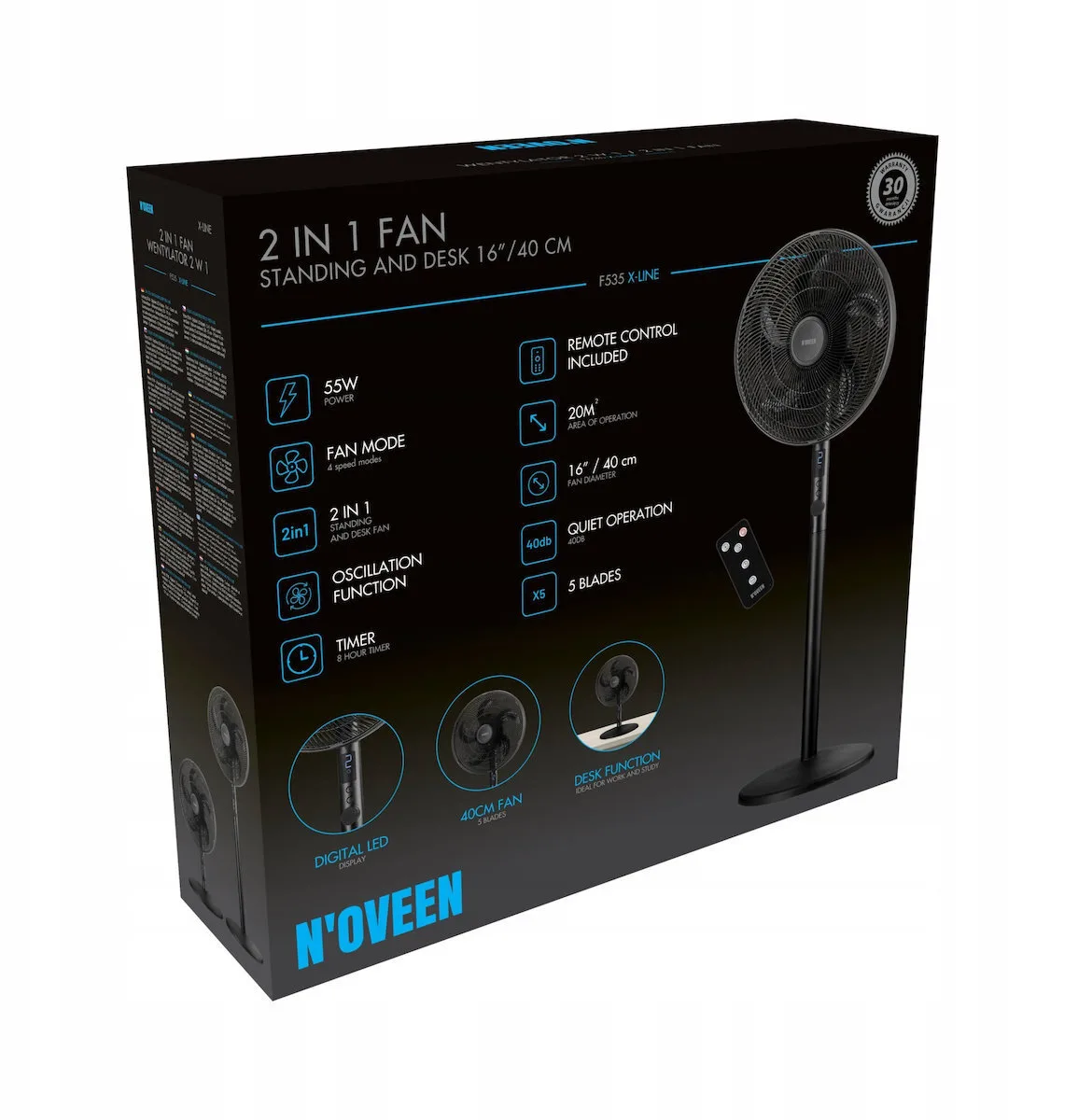 20250423172509_d8c45369 Noveen Ανεμιστήρας Ορθοστάτης 55W με Τηλεχειριστήριο - Image 1