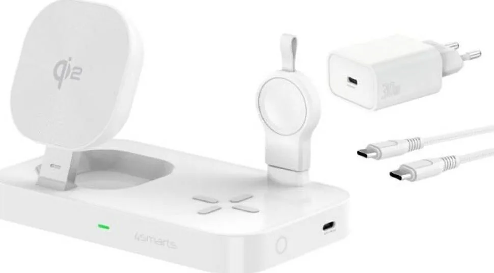 20250424104535_4smarts_charging_fortistis_gia_galaxy_watch_leykos 4Smarts Charging Φορτιστής για Galaxy Watch Λευκός - Image 1