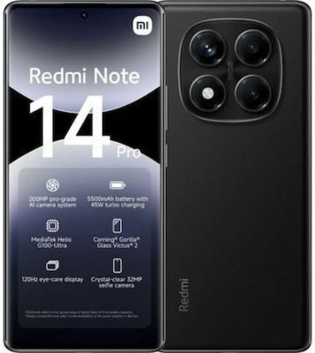 Xiaomi Redmi Note 14 Pro 4G NFC Dual SIM (8/256GB) Midnight Black - Image 1