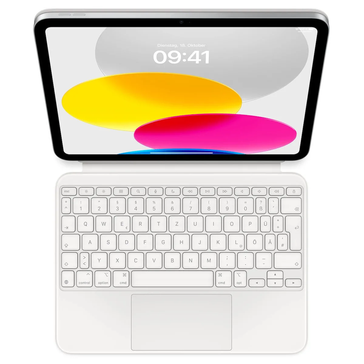20250425150311_apple_magic_keyboard_flip_cover_germanika_leyko_ipad_2022_10_9_mqdp3d_a Apple Magic Keyboard Flip Cover Γερμανικά Λευκό (iPad 2022 10.9'') MQDP3D/A - Image 1