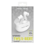 SBS Music Hero X-Beat In-ear Bluetooth Handsfree Ακουστικά με Θήκη Φόρτισης Λευκά