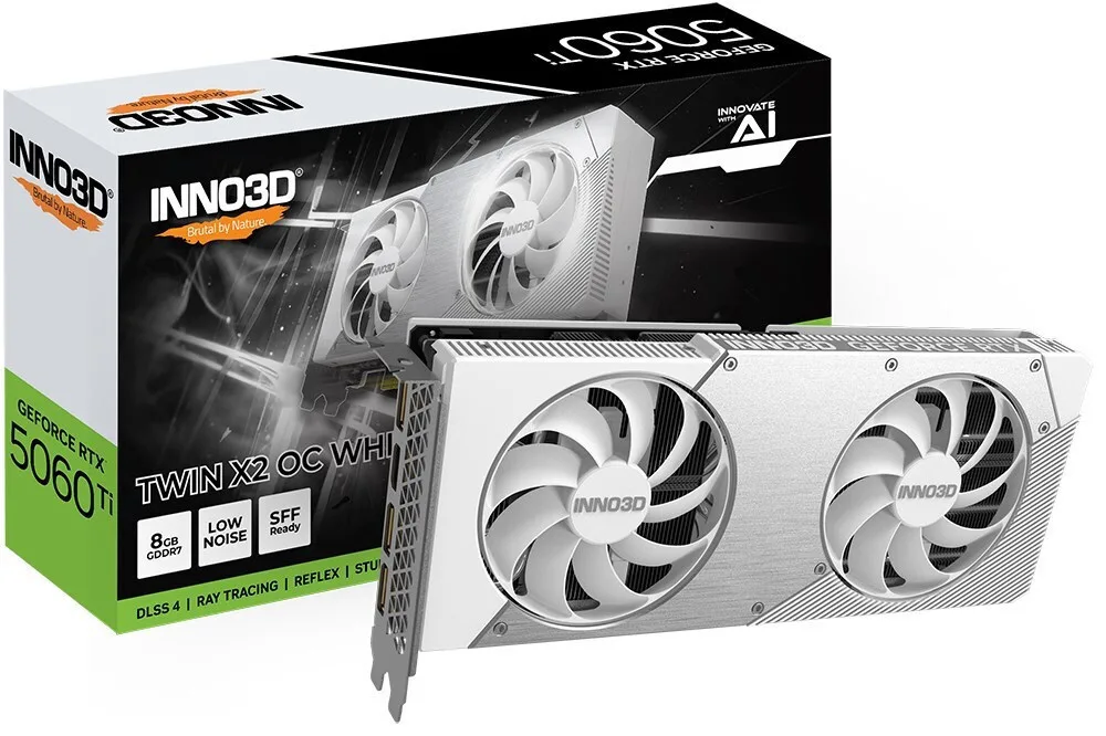 20250429110326_inno_3d_geforce_rtx_5060_ti_8gb_gddr7_twin_x2_oc_white_karta_grafikon_n506t2_08d7x_193075w Inno 3D GeForce RTX 5060 Ti 8GB GDDR7 Twin X2 OC White Κάρτα Γραφικών N506T2-08D7X-193075W - Image 1