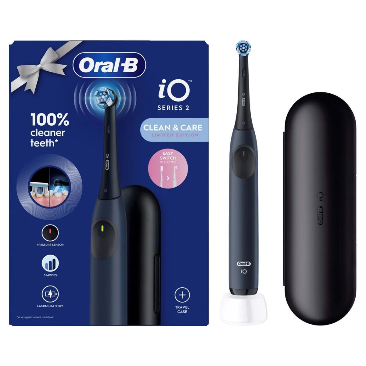 20250430125942_oral_b_io_series_2_ilektriki_odontovourtsa Oral-B iO Series 2 Ηλεκτρική Οδοντόβουρτσα με Αισθητήρα Πίεσης και Θήκη Ταξιδίου Μαύρη - Image 1