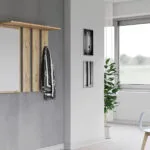 Topeshop Κρεμάστρα Τοίχου Ξύλινη 6 Θέσεων Oak 85x15x82cm