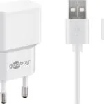 Goobay Φορτιστής με 2 Θύρες USB-A και Καλώδιο micro USB 12W Λευκός (44985)