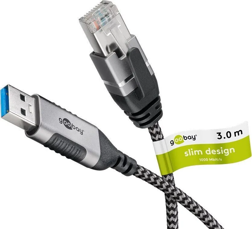 Goobay USB 3.0 Cable USB-A male - RJ45 Ασημί 3m 74396 - Image 1