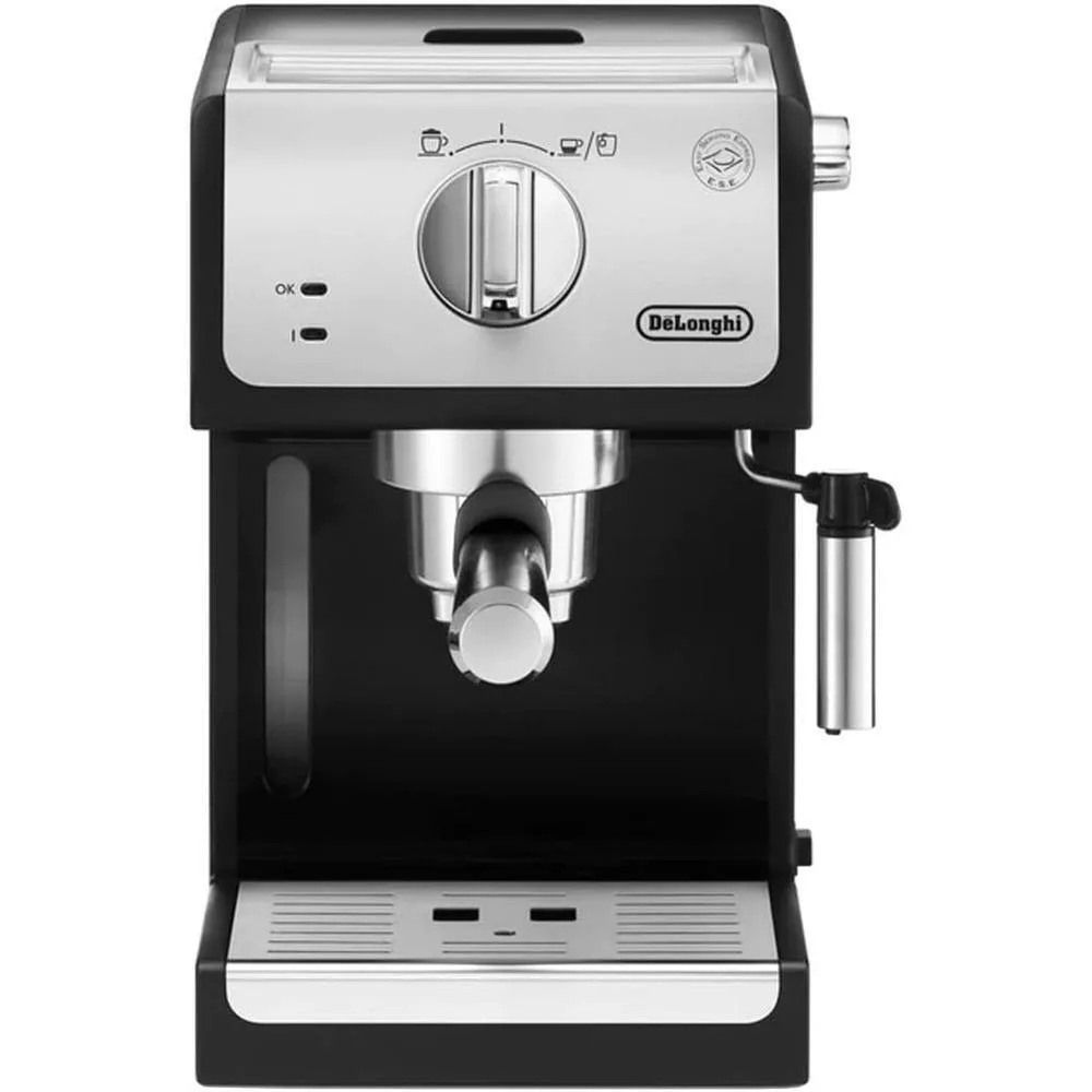 20250502120907_de_longhi_cheirokiniti_michani_espresso_1100w_piesis_15bar_gia_cappuccino_asimi_ecp33_21_bk De'Longhi Active Line Μηχανή Espresso 1100W Πίεσης 15bar Ασημί - Image 1