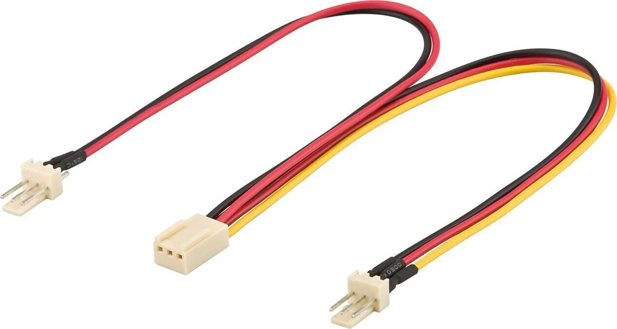 Goobay 3-Pin Fan - 2x 3-Pin Fan Cable 0.22m Πολύχρωμο 93880 - Image 1