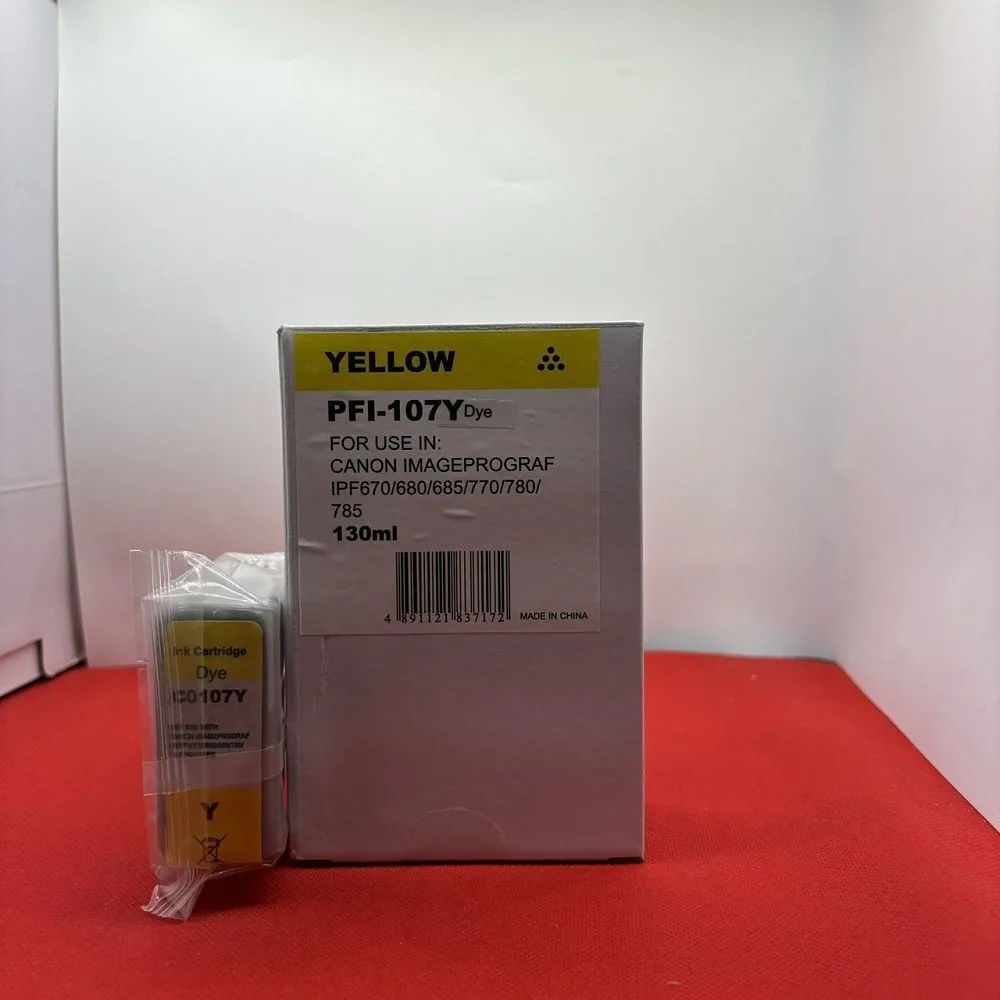 Pfi-107 Συμβατό Μελάνι Εκτυπωτή InkJet Canon PFI-107 (6708B001) 130ml Κίτρινο 1τμχ TPFI107Y - Image 1