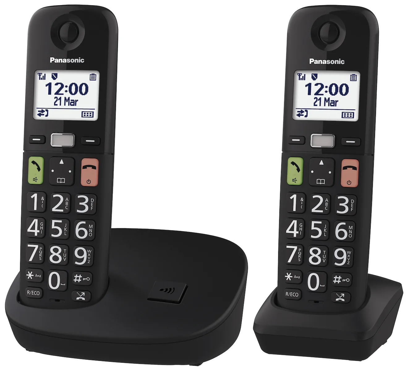 Panasonic KX-TGU112EXB Ασύρματο Τηλέφωνο Duo με Ελληνικό Μενού Μαύρο - Image 1