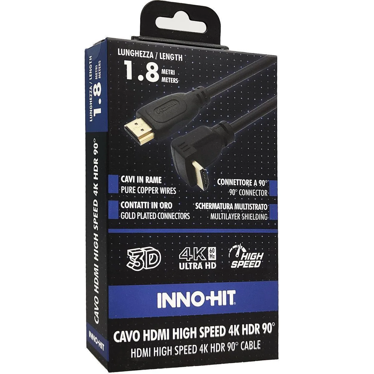 20250508112636_f0c6c22c Innohit Angle (90°) Cable HDMI male - HDMI male 1.8m Μαύρο - Image 1