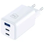 3MK Φορτιστής Χωρίς Καλώδιο GaN με Θύρα USB-A και 2 Θύρες USB-C 65W Power Delivery Λευκός (Hyper)
