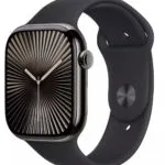 Apple Watch Series 10 Cellular Titanium 46mm Αδιάβροχο με eSIM και Παλμογράφο (Slate - Black Sport Band - M/L)