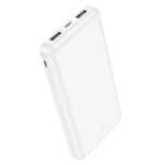 Hoco J100 Power Bank 10000mAh με 2 Θύρες USB-A Λευκό