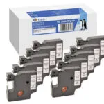G&G Ταινία Ετικετογράφου 1m x 12mm σε Μαύρο Χρώμα RL-D-45013P-BK/WT-12MM7M-10P