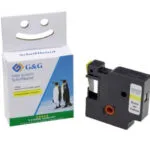 G&G Ταινία Ετικετογράφου 1m x 12mm RL-D-45018P-BK/YE-12MM7M