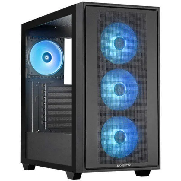 Chieftec Hunter 3 Gaming Midi Tower Κουτί Υπολογιστή με Πλαϊνό Παράθυρο και ARGB Φωτισμό Μαύρο - Image 1