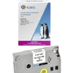 G&G Ταινία Ετικετογράφου 8m x 6mm RL-B-T211P-BK/WT-6MM8M