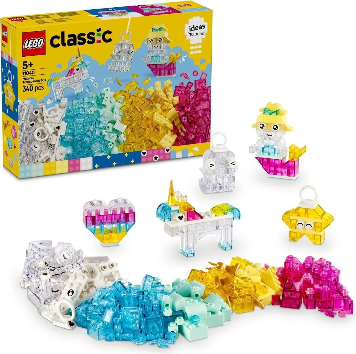 20250513132447_79e3d2a6 LEGO Classic Magical Transparent Box για 5+ Ετών 340τμχ 11040 - Image 1