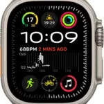 Apple Watch Ultra 2 2024 Titanium 49mm Αδιάβροχο με eSIM και Παλμογράφο (Natural με Blue Trail Loop - S/M)