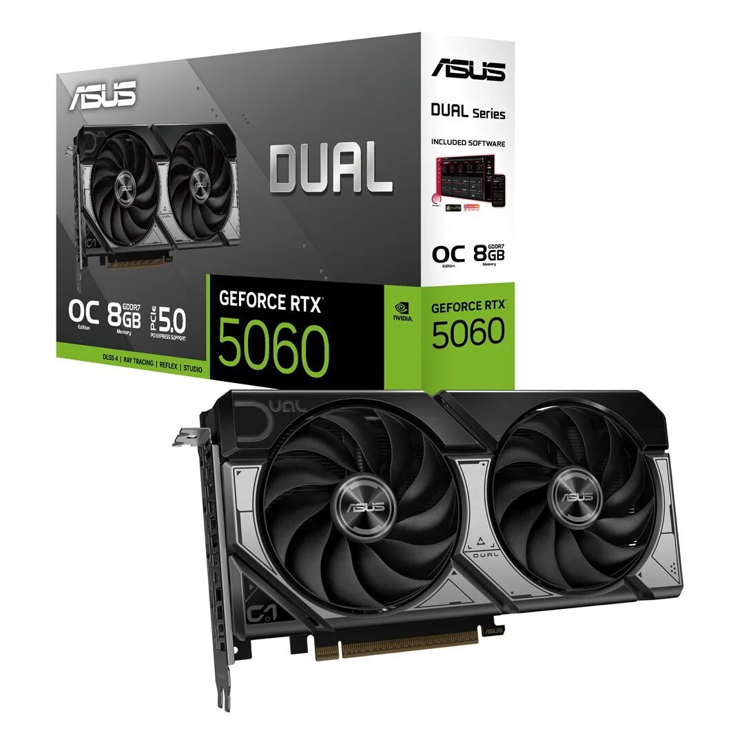 Asus GeForce RTX 5060 8GB GDDR7 Dual OC Κάρτα Γραφικών 90YV0N12-M0NA00 - Image 1