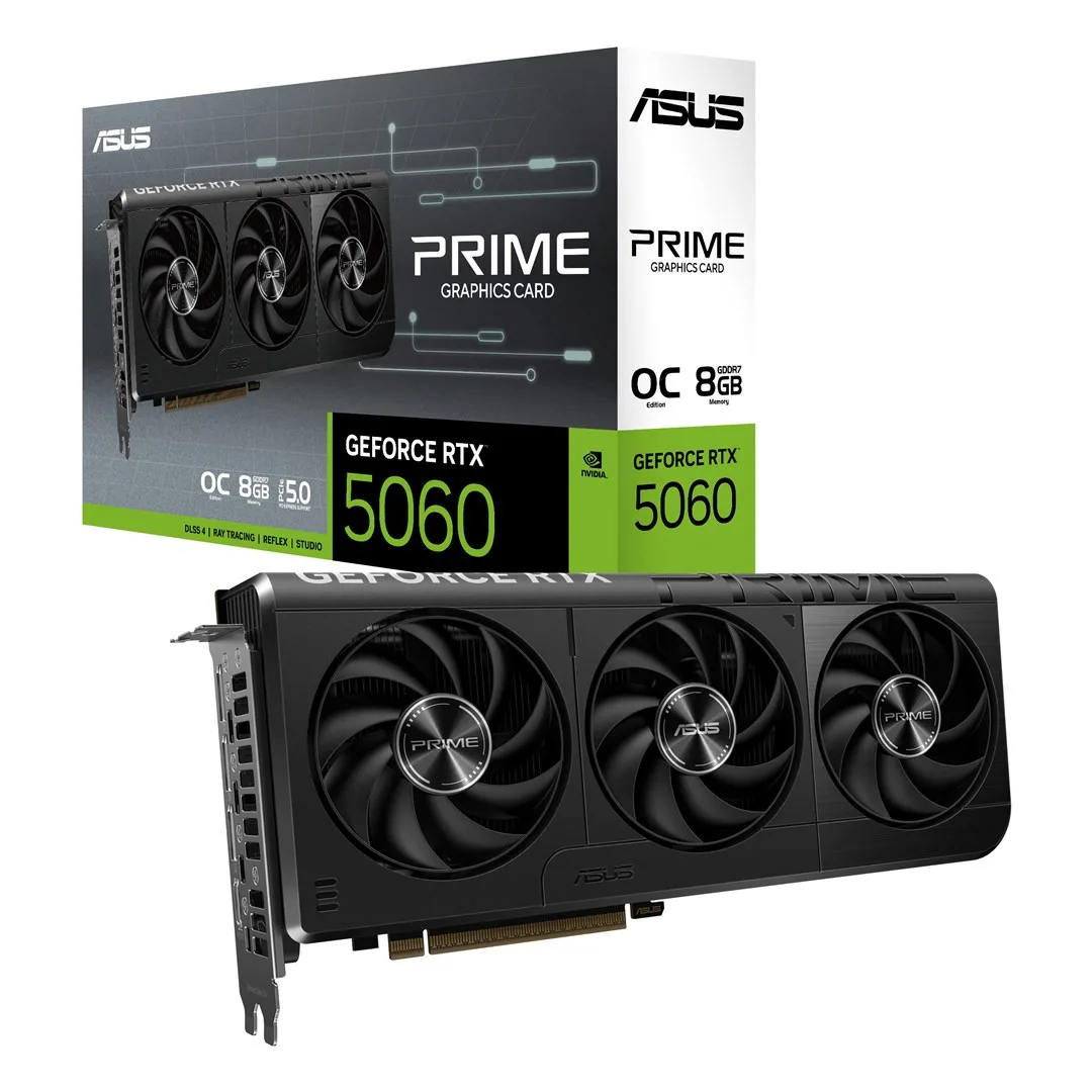 Asus GeForce RTX 5060 8GB GDDR7 Prime OC Κάρτα Γραφικών 90YV0N10-M0NA00 - Image 1