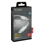 Καλώδιο Sbs Usb-c 3.2 100w Pd 1.5m Λευκο