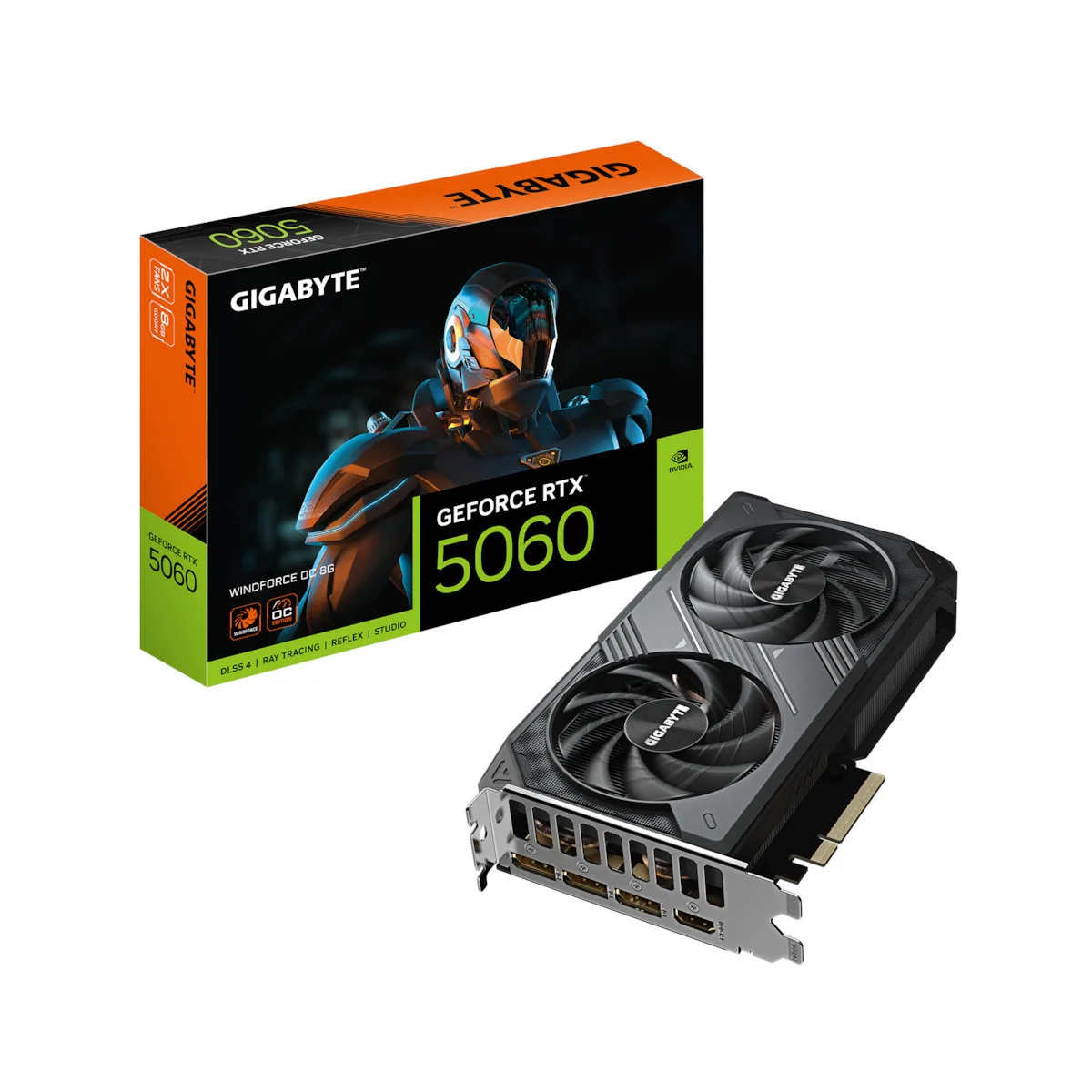 Gigabyte GeForce RTX 5060 8GB GDDR7 Windforce OC Κάρτα Γραφικών GV-N5060WF2OC-8GD - Image 1