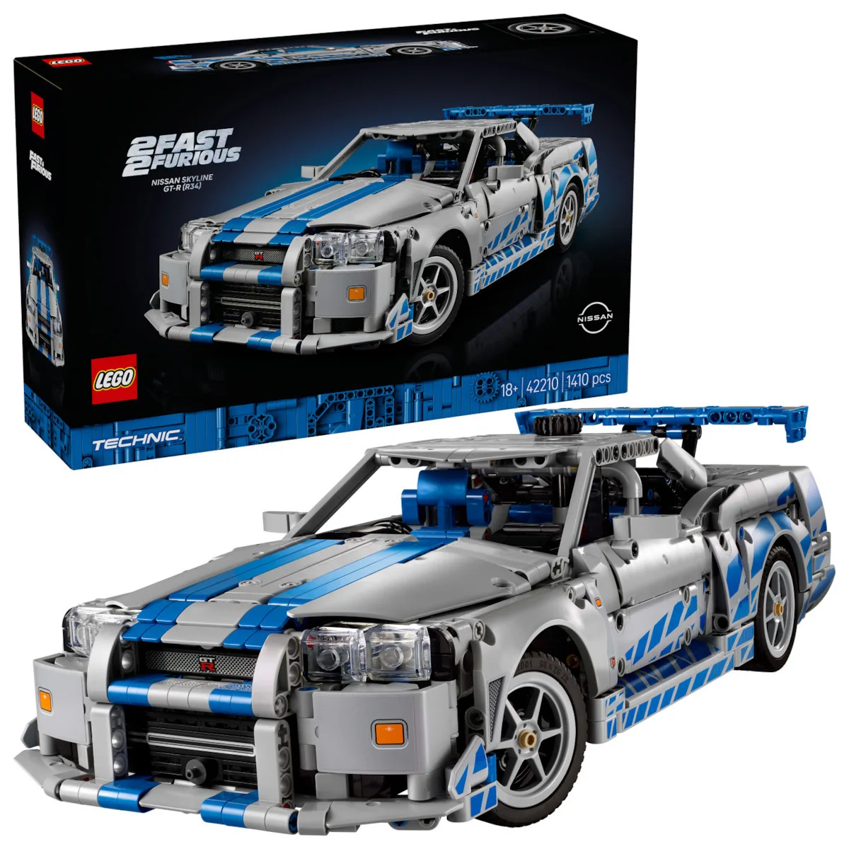 LEGO Technic 2 Fast 2 Furious Nissan Skyline GT-R (R34) Car για 18+ Ετών 1410τμχ 42210 - Image 1