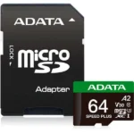 Adata microSDXC 64GB Class 10 U3 V30 A2 UHS-I με αντάπτορα