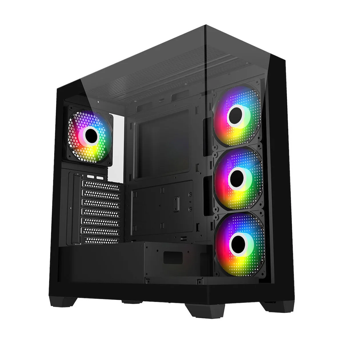 FSP/Fortron M340 Gaming Midi Tower Κουτί Υπολογιστή με Πλαϊνό Παράθυρο και ARGB Φωτισμό Μαύρο - Image 1