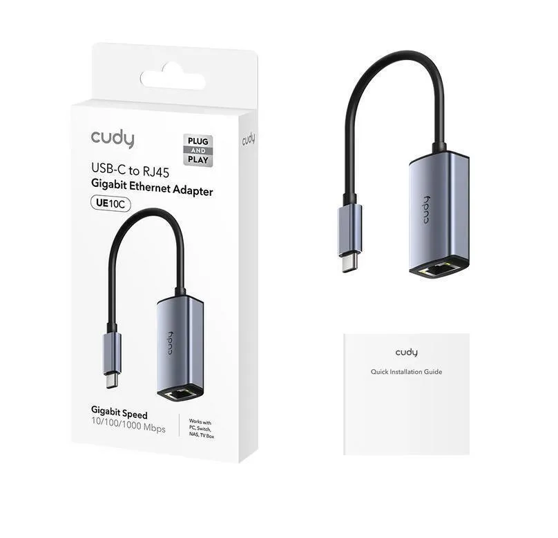 Cudy UE10C USB-C Αντάπτορας Δικτύου για Ενσύρματη σύνδεση Ethernet - Image 1