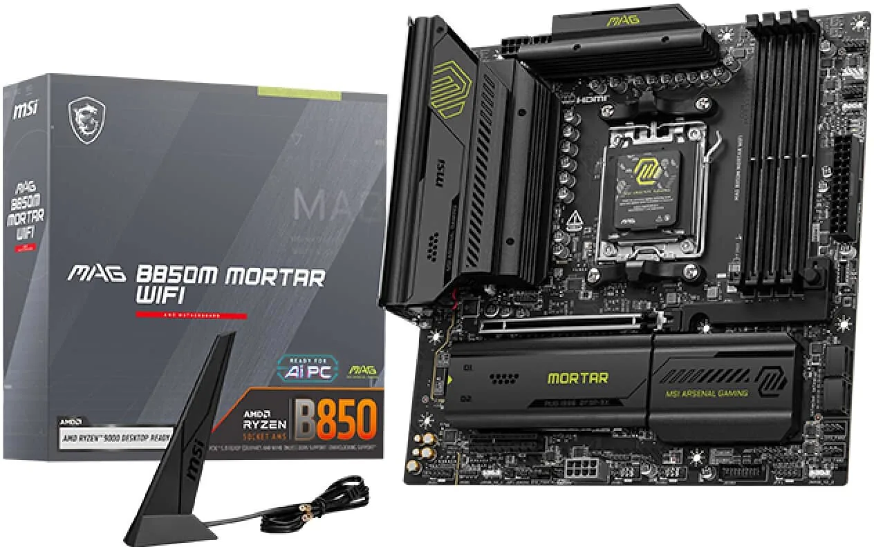 MSI MAG B850M Mortar Wifi Motherboard Micro ATX με AMD AM5 Socket 7E61-001R - Image 1