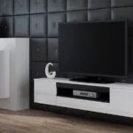 Viva White / White Gloss + Black Μ180xΠ40xΥ37cm