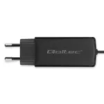 Qoltec Φορτιστής με Ενσωματωμένο Καλώδιο GaN USB-C 65W Power Delivery / Quick Charge 4.0 Μαύρος (52419)