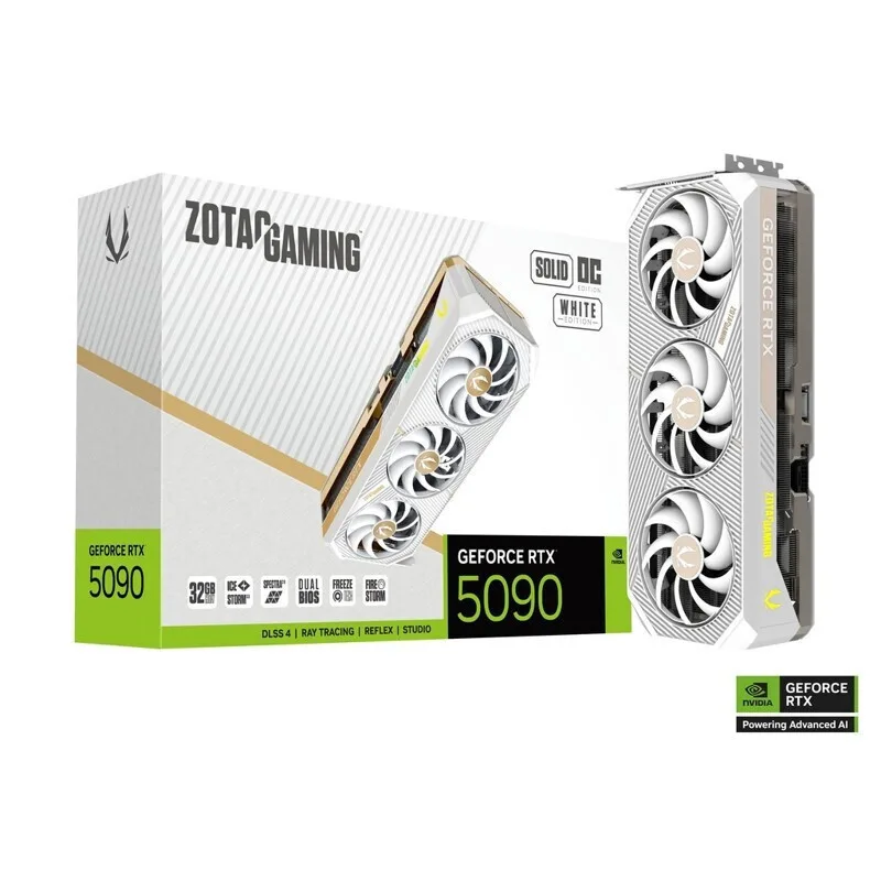 Zotac GeForce RTX 5090 32GB GDDR7 SOLID OC White Edition Κάρτα Γραφικών ZT-B50900Q-10P - Image 1