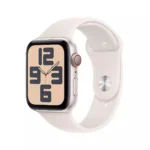 Apple Watch SE 2024 Cellular Aluminium 44mm Αδιάβροχο με eSIM και Παλμογράφο (Starlight με Starlight Sport Band (M/L))