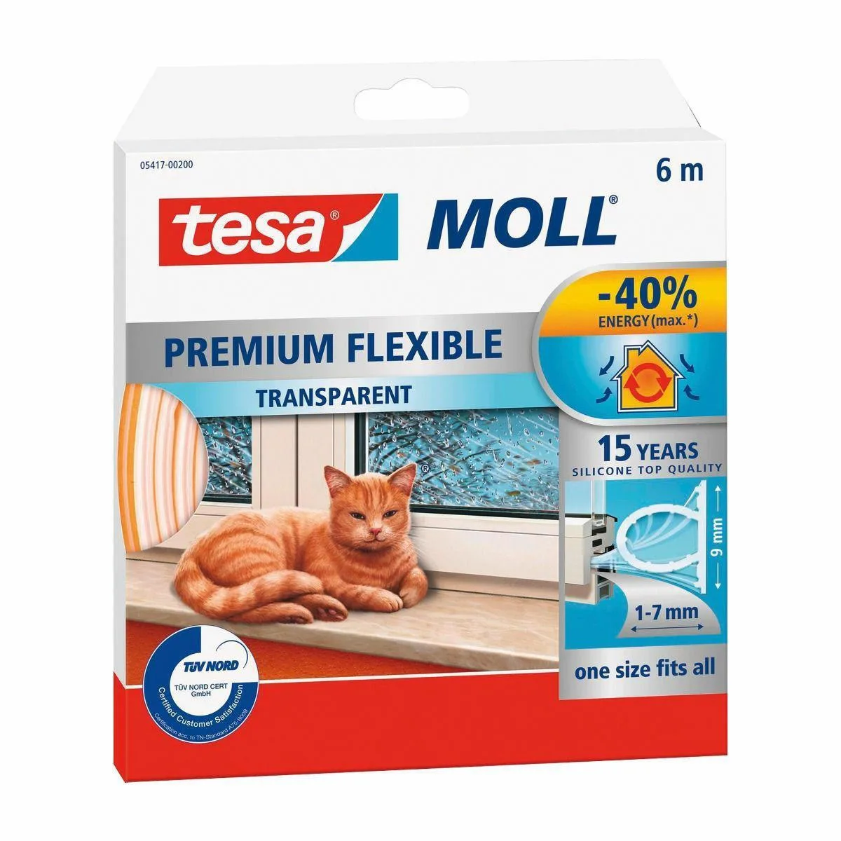 20250530145324_tesa_silicone_sealing_strip_6m_transparent Tesa Silicone Sealing Strip 6m Transparent - Image 1