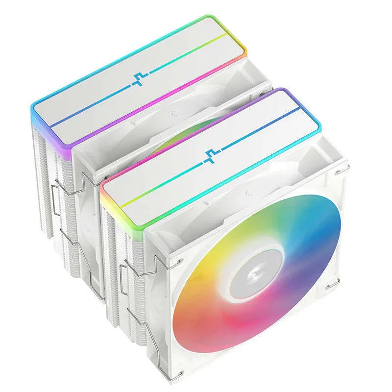 Deepcool AG620 WH ARGB V2 Ψύκτρα Επεξεργαστή Διπλού Ανεμιστήρα για Socket AM4/AM5/1200/115x/1700 Λευκή - Image 1