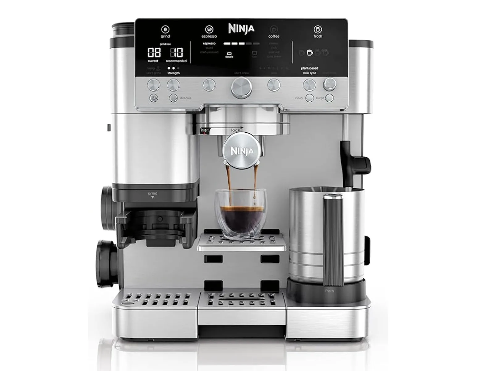 20250603101528_ninja_aytomati_michani_espresso_1650w_me_mylo_alesis_asimi_es601eu Ninja Luxe Cafe Premier Αυτόματη Μηχανή Espresso 1650W Πίεσης 15bar για Cappuccino με Μύλο Άλεσης Ασημί - Image 1
