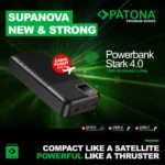 Patona Stark 4.0 Power Bank 20000mAh 22.5W με 2 Θύρες USB-A και Θύρα USB-C Power Delivery Μαύρο