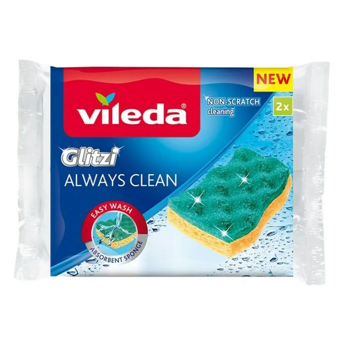 20250604115814_b4f8e417 Vileda Glitzi Always Clean 168527 Σετ Σφουγγάρια Πιάτων Κίτρινα 2τμχ - Image 1