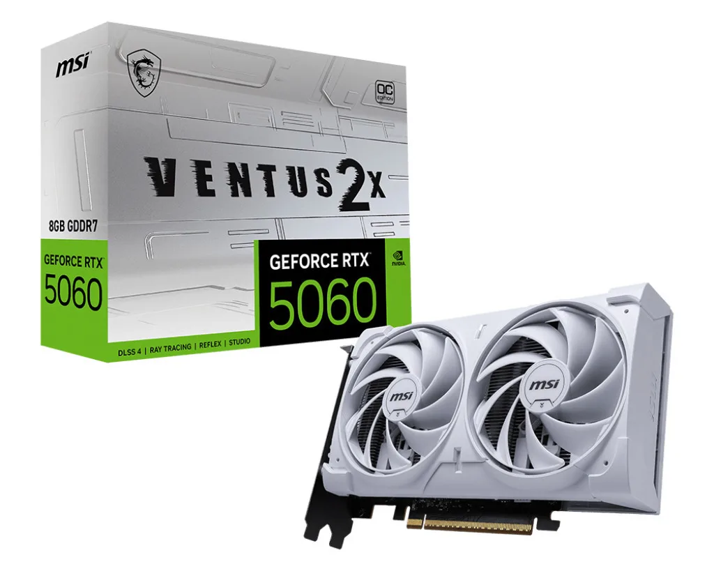 MSI GeForce RTX 5060 8GB GDDR7 Ventus 2X OC White Κάρτα Γραφικών V537-003R - Image 1