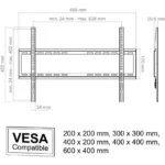 Actec Tvm1 Tv Stand 37"-70" Black Vesa Compatible