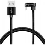 LogiLink Braided USB 2.0 Cable USB-C male - USB-A Μαύρο 1m CU0192