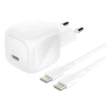 Belkin Φορτιστής με Θύρα USB-C και Καλώδιο USB-C 45W Power Delivery Λευκός (WCA013KQ1MWH-B6)