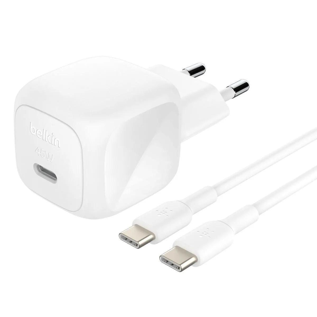 Belkin Φορτιστής με Θύρα USB-C και Καλώδιο USB-C 45W Power Delivery Λευκός (WCA013KQ1MWH-B6) - Image 1