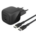 Belkin Φορτιστής με Θύρα USB-C και Καλώδιο USB-C 45W Power Delivery Μαύρος (WCA013KQ1MBK-B6)